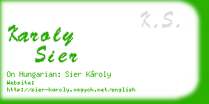 karoly sier business card